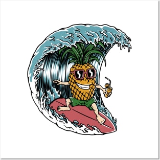 Pineapple Surfer Posters and Art